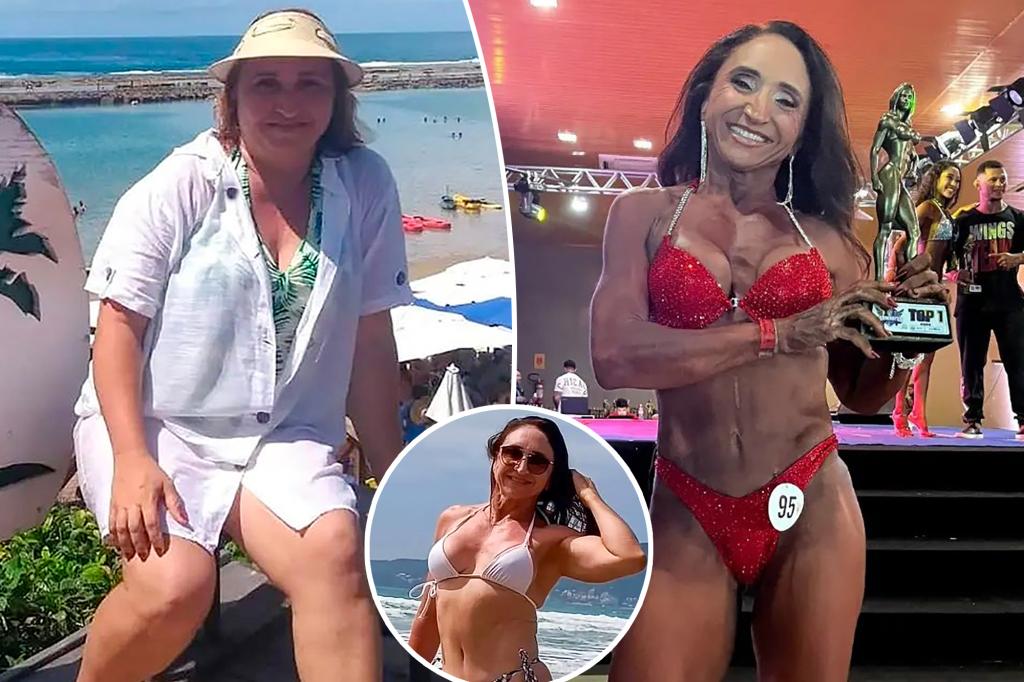 Overweight woman loses 66 pounds to become a bodybuilder at age 52